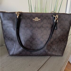 Coach Dark Brown Signature Tote